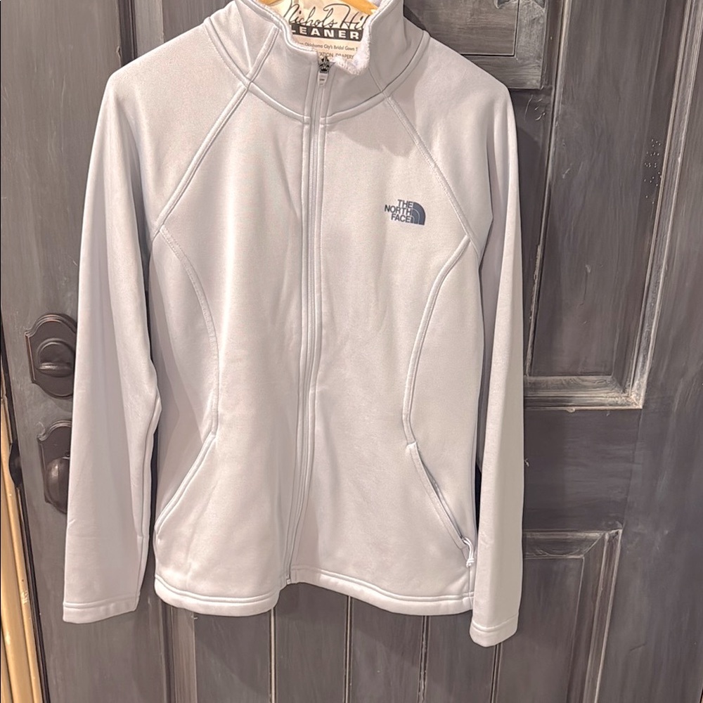 The North Face Light Gray Zip-Up Jacket